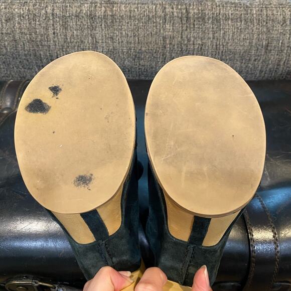 STEVEN by Steve Madden Black Suede Studded Barc High Heel Clogs Sz 9B - Picture 12 of 14